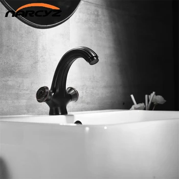 

Basin Faucets Copper Bathroom Sink Mixer Deck Mounted Single Handle Single Hole Bathroom Faucet Brass Hot and Cold Tap B594