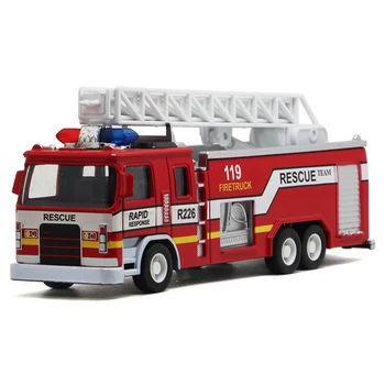 

1:32 Musical Mold Sound Engineering With LED Light Ambulance Pull Back Fire Truck Kids Gift Alloy Simulation Vehicle Toy Car