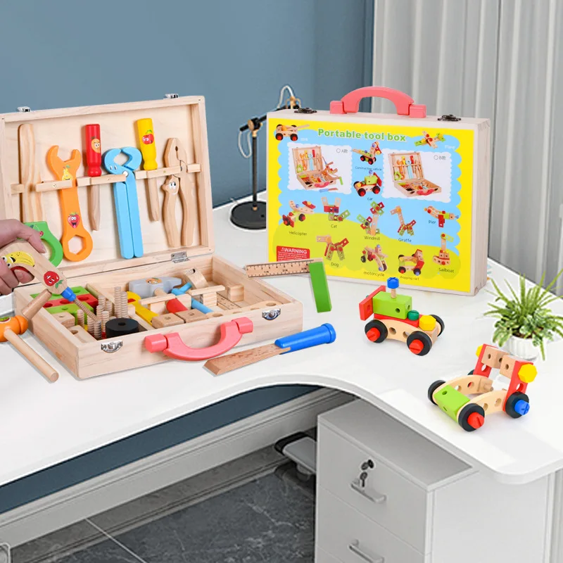 子供のための木製ツールボックス,シミュレーションと修復ツールを備えたシミュレーションゲームのための模造ゲーム - AliExpress おもちゃ   ホビー