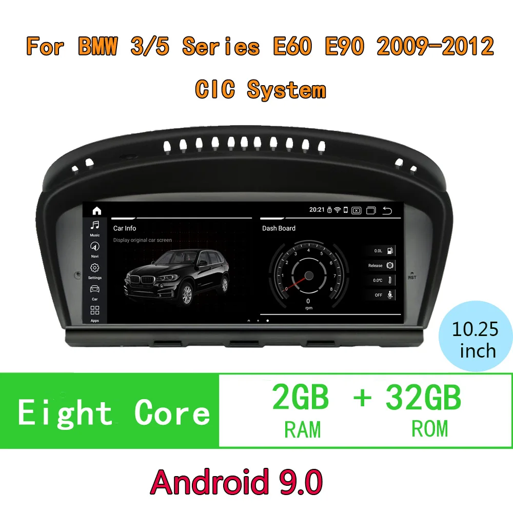 

Android 9.0 8 core 2+32G 8.8" Car DVD Player GPS Navigation For BMW 3/5 Series E60 E90 2009-2012 CIC System