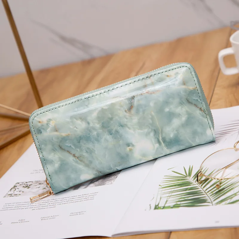 

New Fashion Women Wallets Long Style Multi-functional Wallet Fresh Marble Female Clutch Card Holder Large Capacity Lady Purses