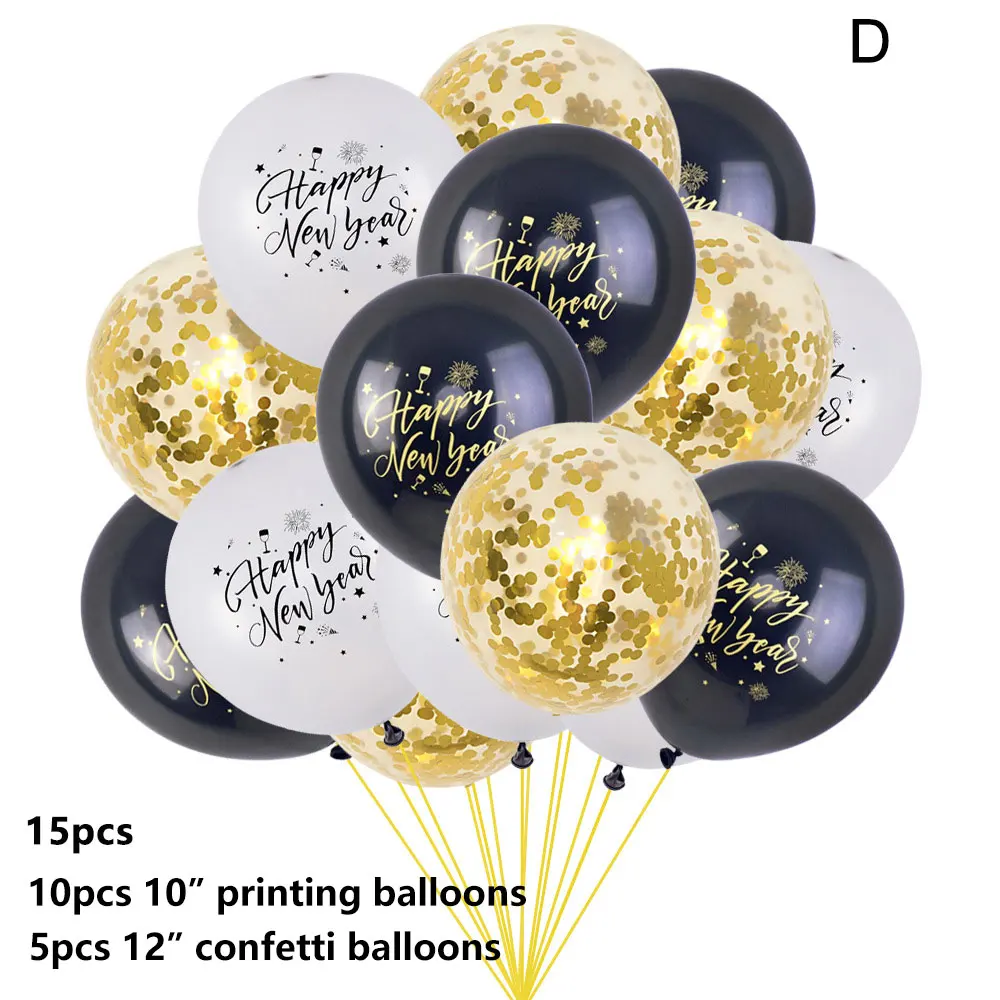 15 шт./пакет 12-дюймовые надувные гелием конфетти латексные шары рождественские украшения Happy год воздушными Шарами Рождество вечерние поставки - Цвет: D
