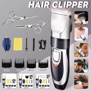 

Professional Electric Hair Clippers Set Hair Clipper RechaMen's Basic Barber Trimmer Shaver Rechargeable For Children and Adults
