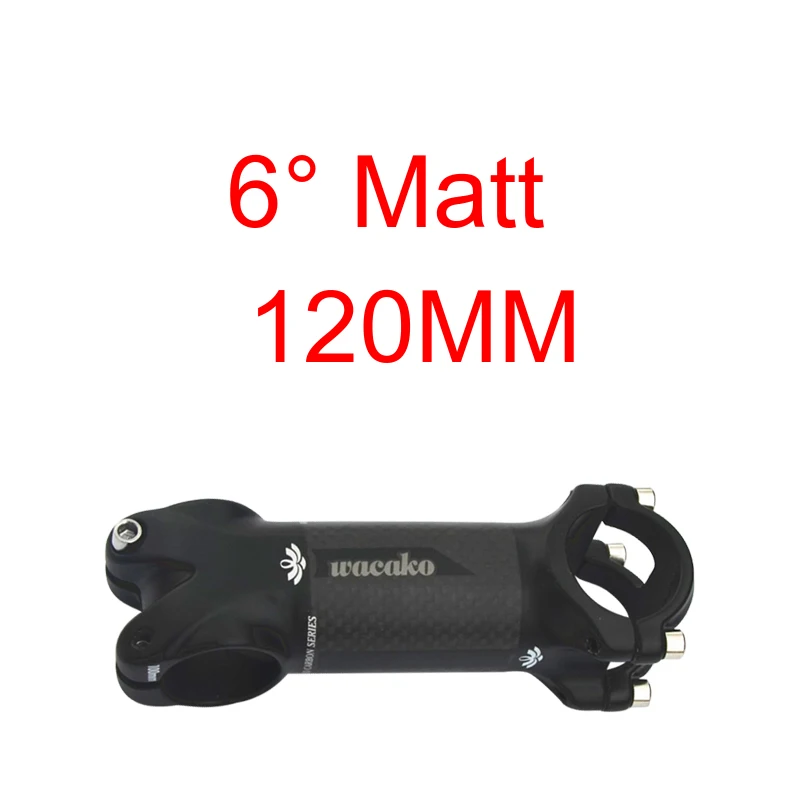 120mm Matte Wacako сплав+ 3k углеродный 6 градусов ствол для горного велосипеда дорожный велосипед frok 28,6 мм бар 31,8*60 70 80 90 100 110 120 мм - Цвет: 120mm Matte
