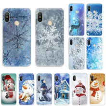 Invierno Navidad muñeco de nieve suave silicona teléfono funda para Redmi 7 Note8 Note7 S2 K20 Pro 6A 7A 5A 5Plus note5 4 de la cubierta a la moda de la