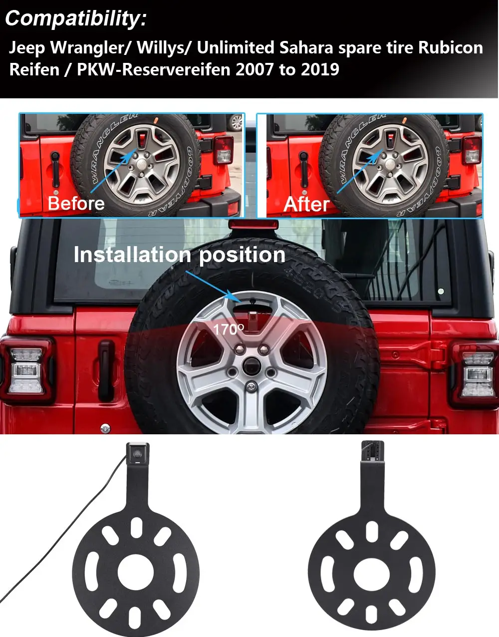 CCD авто камера заднего вида для Jeep Wrangler willys Unlimited sahara запасной уровень Rubicon заднего вида Парковка HD водонепроницаемый