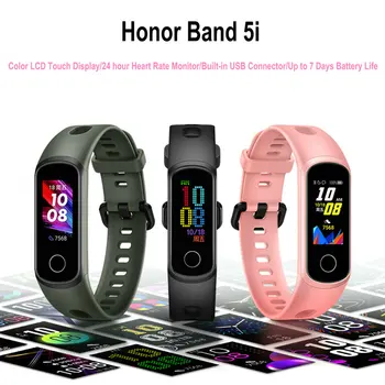 

HUAWEI Honor Band 5i 0.96 inch Smart Bluetooth Bracelet SpO2 Blood Oxygen Detection 24 Hour Heart Rate Monitoring Waterproof