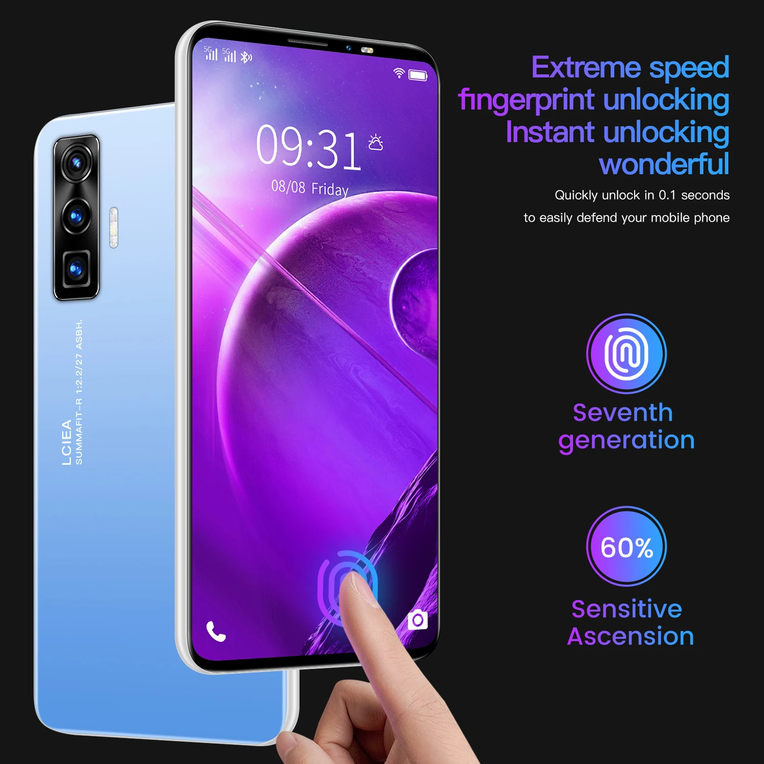 6 + 128g Venda Quente Telefone Celular 5.8 Polegada Tela Cheia Smartphone 13mp 18mp 4500mah Grande Bateria Dupla Sim P48pro 7 18mp 4500mah grande bateria dupla sim