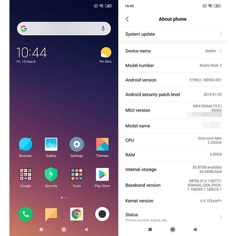 Смартфон Xiaomi Redmi Note 7 6 ГБ+64 ГБ Snapdragon 660 восемь ядер двойная камера 48 Мп 3 дюймовый