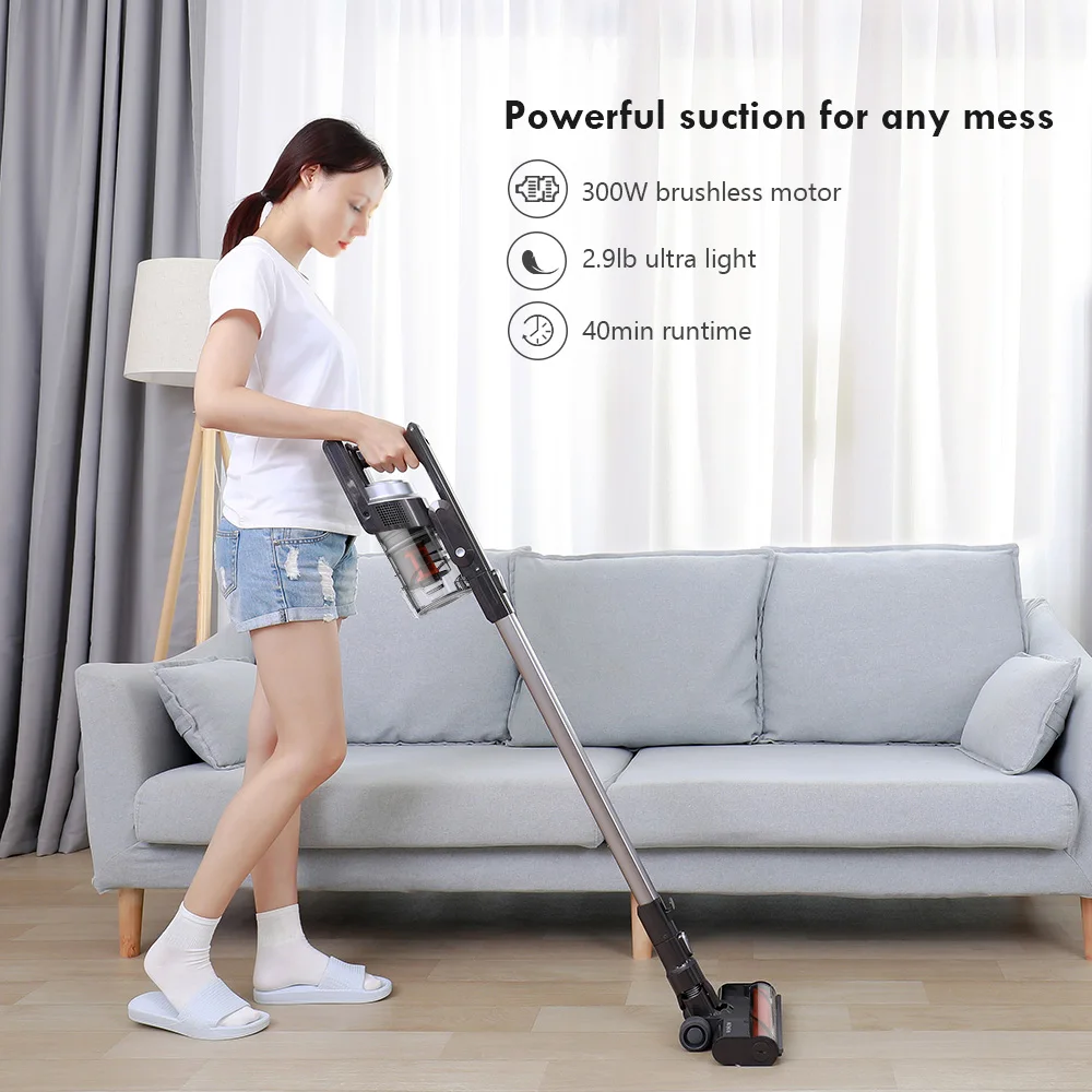 US $162.50 Vacuum Cleaner Wireless 300W Strong Suction 29lb Light Weight Stick Vacuum Cleaner Cordless For Pet Hair W5 Pro Womow VS Mi