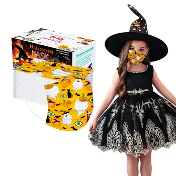 

Children's Cartoon Mask Lovely Halloween Print Disposable Face Mask 3 Layer Hygiene Thicken Mask Dustproof Protection Mouth Mask