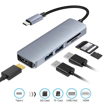 

Hot Sale 5in1 Type-C HUB Connector Docking Station USB 3.0 HDMI For MacBook Pro IMac Type-c Adapter New