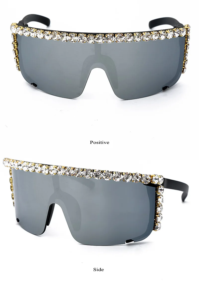 Модные стразы, очки для женщин/мужчин, Винтажные Солнцезащитные очки для женщин/мужчин, цветные солнцезащитные очки для женщин, роскошные ретро очки - Цвет линз: gray