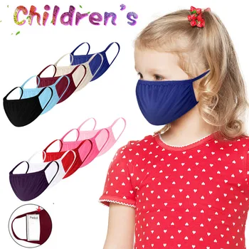 

10PCS Kids Solid Mask Replaceable Filters Reusable Breathable Protection Cotton Mask Dustproof Washable Unisex Mask Mondkapjes
