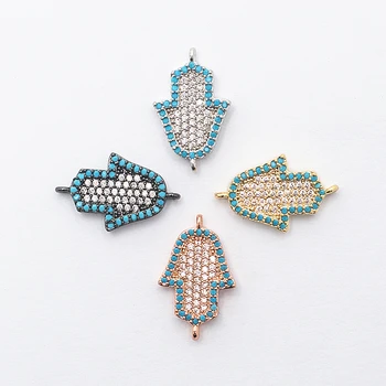 

0.78*0.49in Diy Jewelry Bracelet Accessories Copper Flower Bracelet Necklace Jewelry Making Connector Zirconia Hole