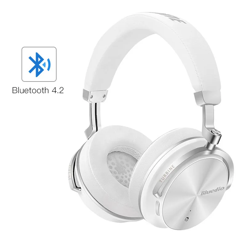 Bluedio T4S Bluetooth наушники с микрофоном беспроводной гарнитуры Bluetooth для iPhone Samsung Xiaomi наушников - Цвет: White bluetooth 4.2