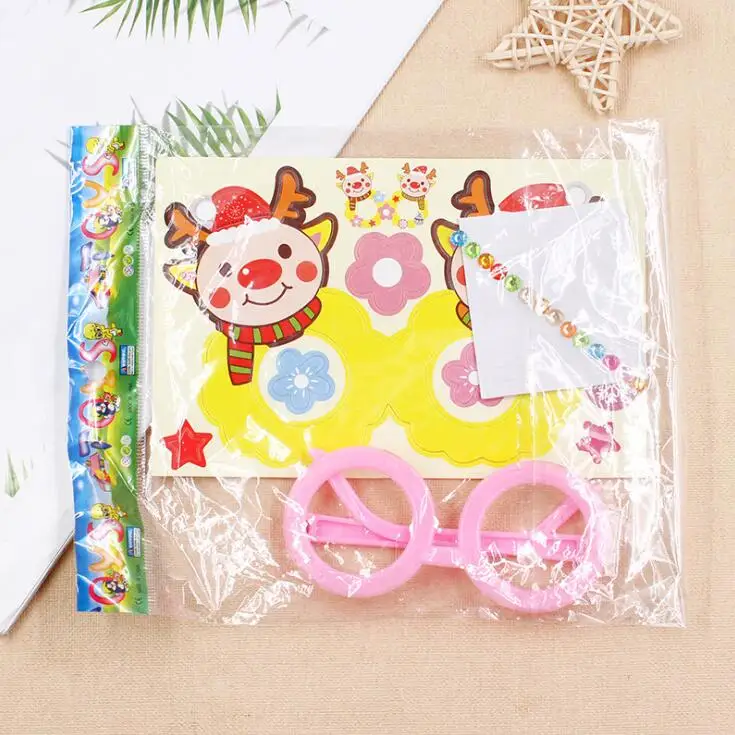 Креативные бумажные рождественские очки Санты Детские материалы для ручных поделок детский сад игрушки Рождественский подарок для детей GYH