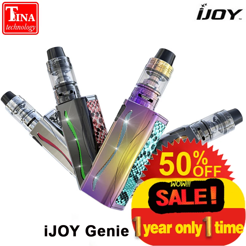 Оригинальный iJOY Genie PD270 TC бокс мод с капитаном S Subohm Бак 4 мл 234 Вт двойной 20700/18650