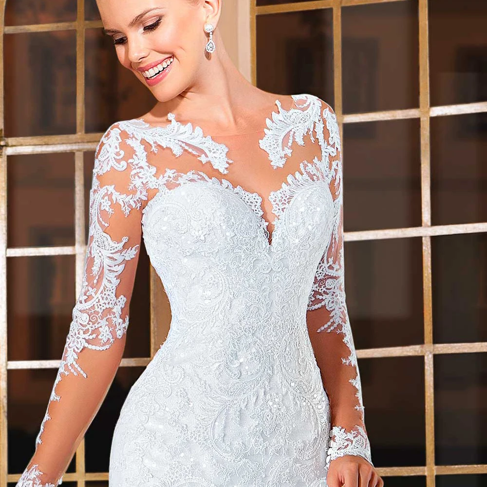 Vestido de noiva, винтажное платье русалки,, Прозрачное платье для невесты, платья для матери невесты