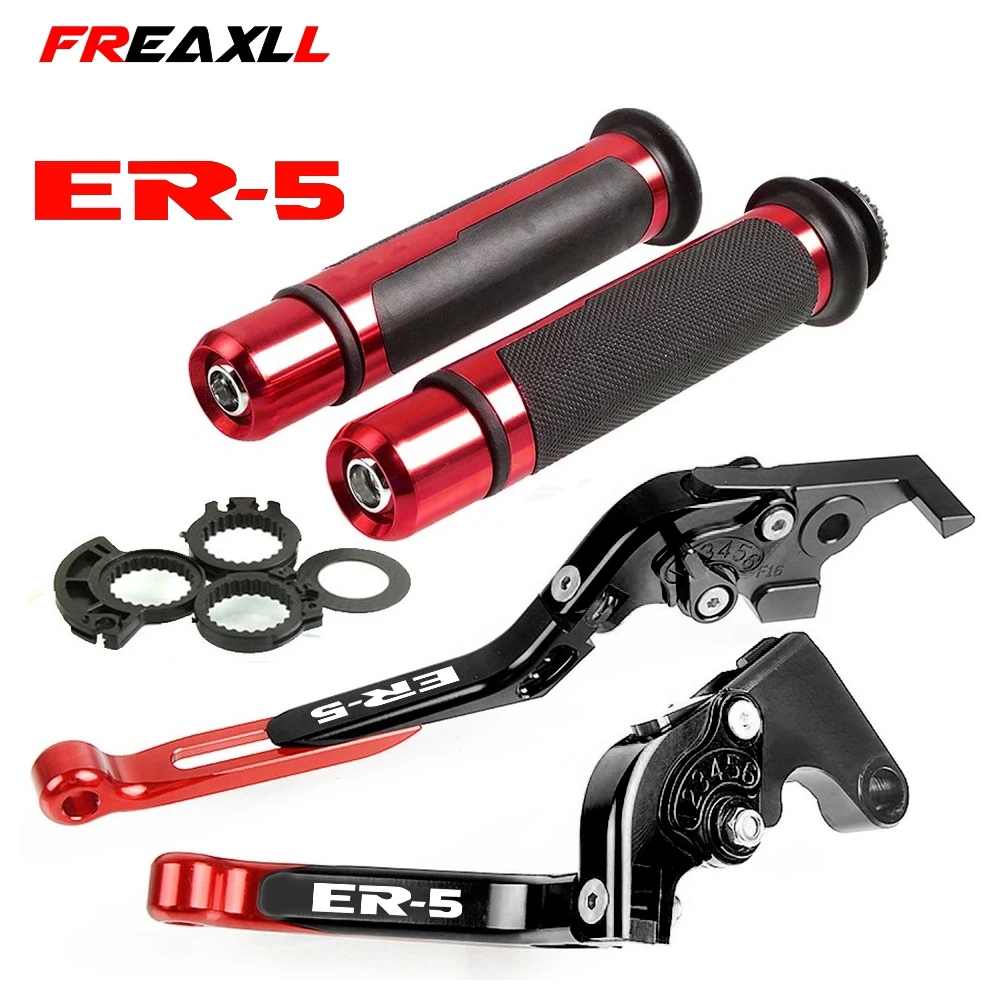

For Kawasaki ER-5 ER5 2004-2005 Folding Extendable Adjustable CNC Aluminum Brakes Clutch Levers Handle Hand Grips Set
