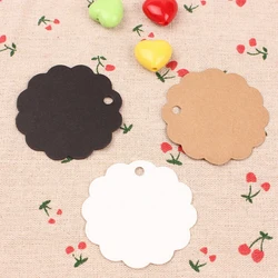Étiquettes rondes en papier Kraft à suspendre, 100 pièces, en forme de fleur, pour cadeaux de réception de mariage 