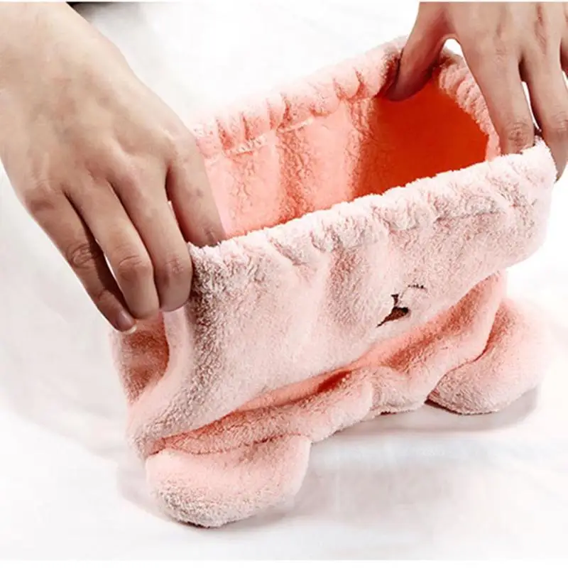 Lovely Cat Hair Drying Cap Towel Microfiber Quickly Dry Hair Shower Hat Wrapped Towels Bathing Cap Bathroom Accessories 6