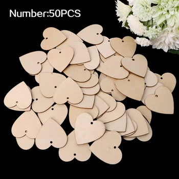 

Wooden Heart Shapes Blank Craft Embellishments with Hole Decoupage Tag Decor H4GD