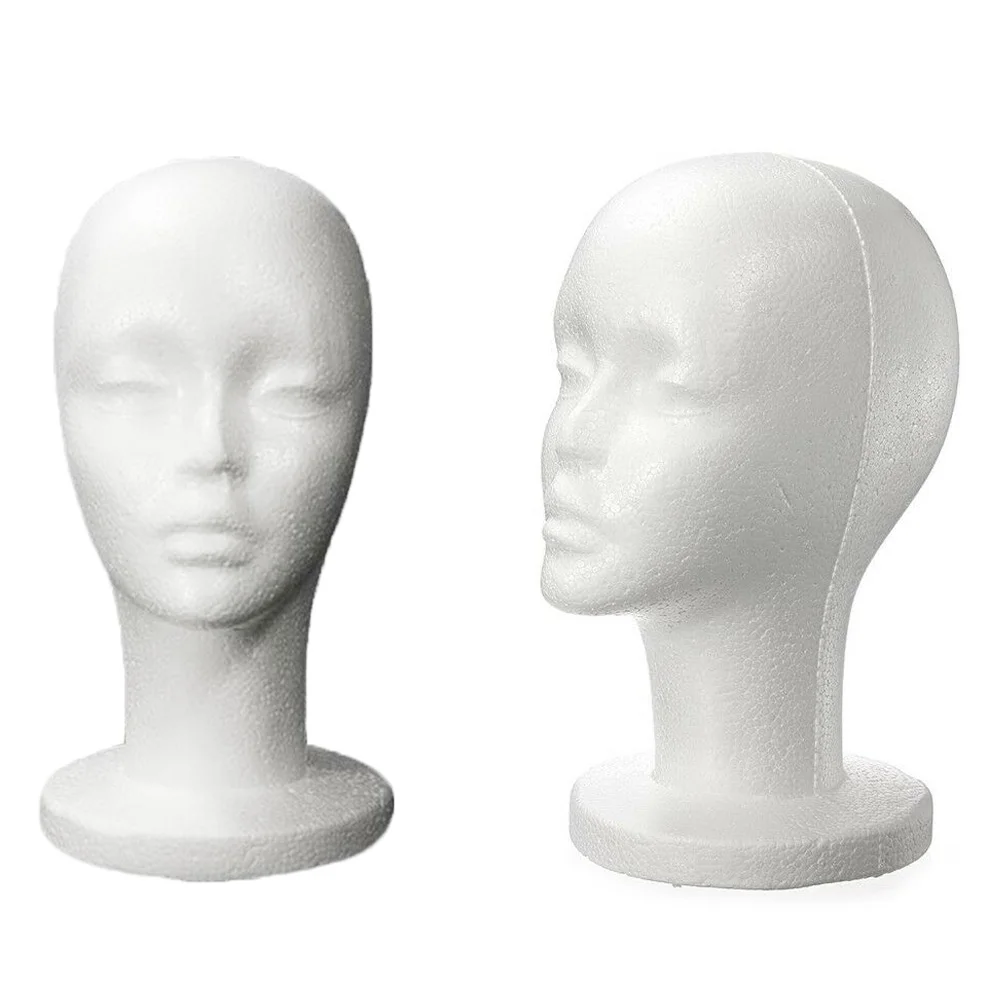 Female Head Model Wig Hair Hat Display Styrofoam Foam Mannequin Head Durable