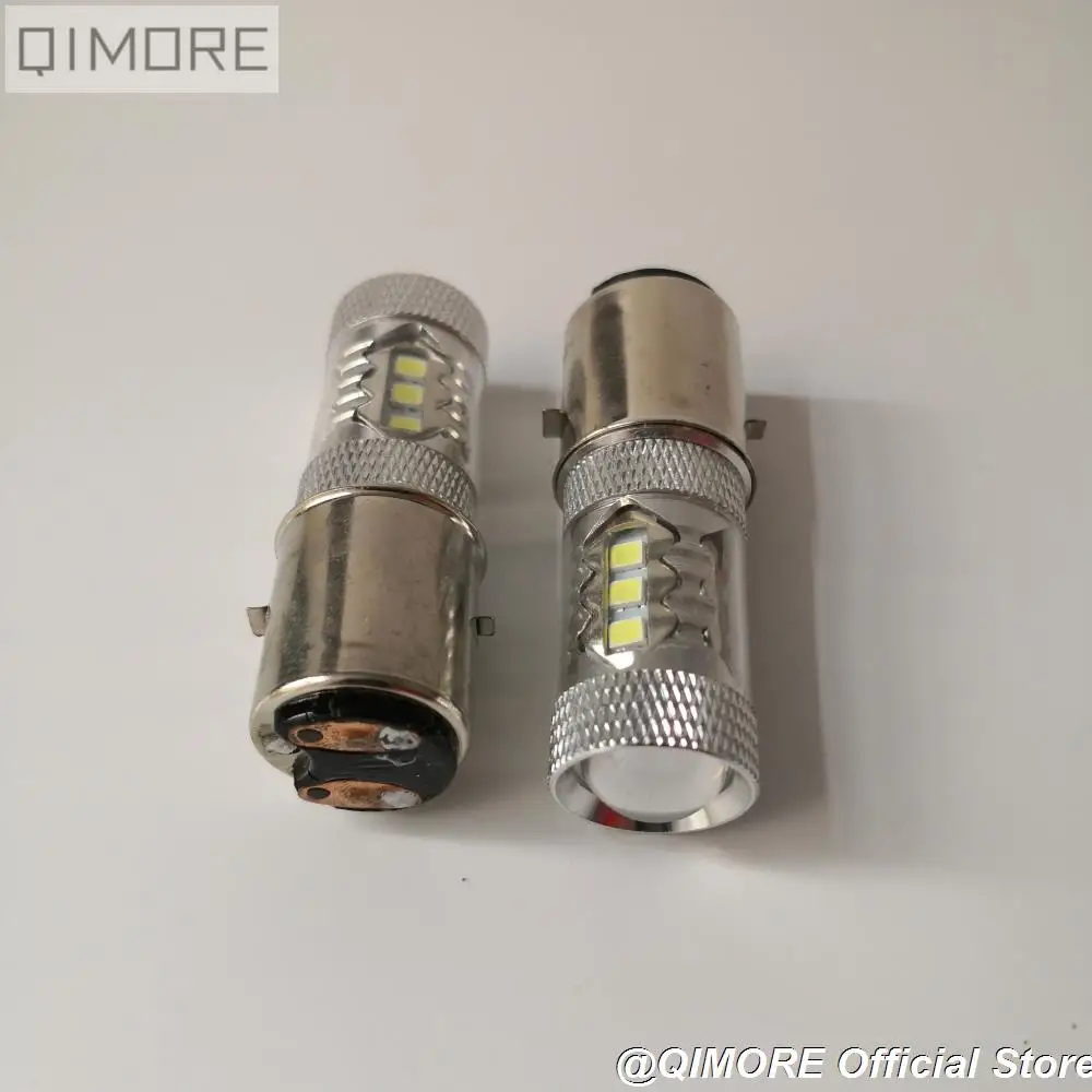 2PCS Scooter Moped Motorcycle 12-24V 80W H6 BA20D SMD16 LED High Power Headlight Bulb (White light color) |