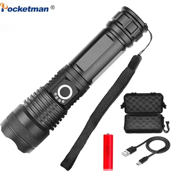 

6000 LM Powerful LED Flashlight USB Charge Rechargeable Torch XHP50 Waterproof 5Modes Zoomable 26650 18650 Battery Camping Hunt