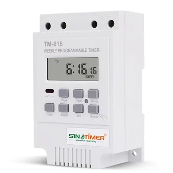 

SINOTIMER TM616W-2 30A 220V Electronic Weekly Programmable Digital TIME SWITCH Relay Timer Control Timer Din Rail Mount