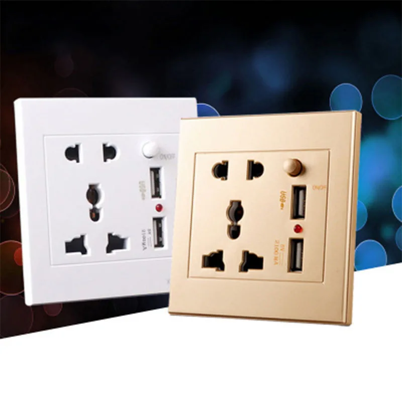 Universal Electrical Outlet Panel Wall Plug Socket Charger AC Power Receptacle 
