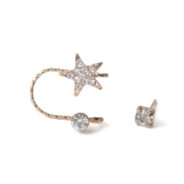 Meetvii New Fashion Copper No Pierced Earcuff Ear Star Vintage CZ Leaf Flower Star Pearl Clip Earrings for Women Jewelry - Окраска металла: L1
