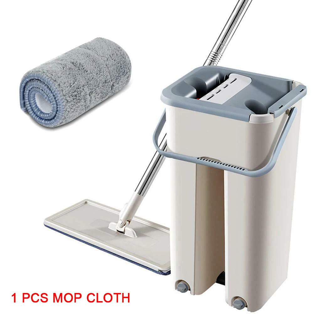1pcs mop cloth set Free Hand Wash Flat Mop Cleaning Lazy Tool Kit 360 Degree Rotating Tile Marble Floor for Home AC889 - Цвет: 1pcs mop cloth set