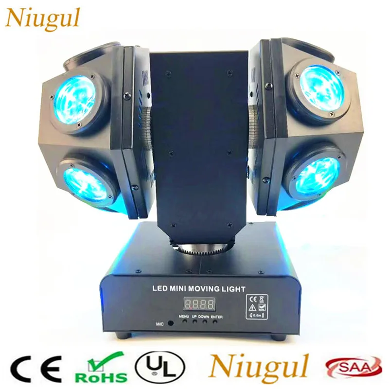 

12x10W RGBW 4in1 Beam Light/LED Football Stage Effect Lighting/Double Arms Beam Moving Head Lights Great Show Effect Disco Bar