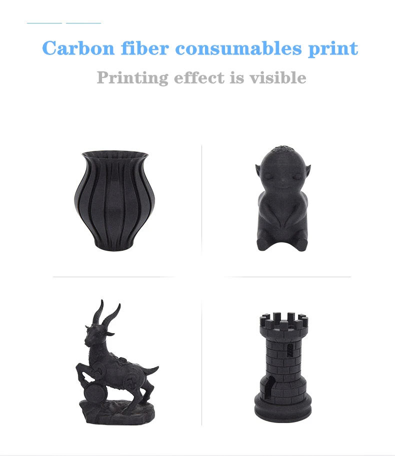 3d printer filament PLA Carbon Fiber 1.75mm 1KG  printing high trength best sellers ±0.02mm best sellers eller sell black polycarbonate 3d filament