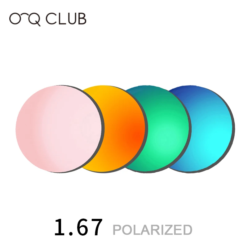 

O-Q CLUB 1.67 Polarized Prescription CR-39 Resin Aspheric Glasses Lenses Myopia Sunglasses Lens Coating Lentes
