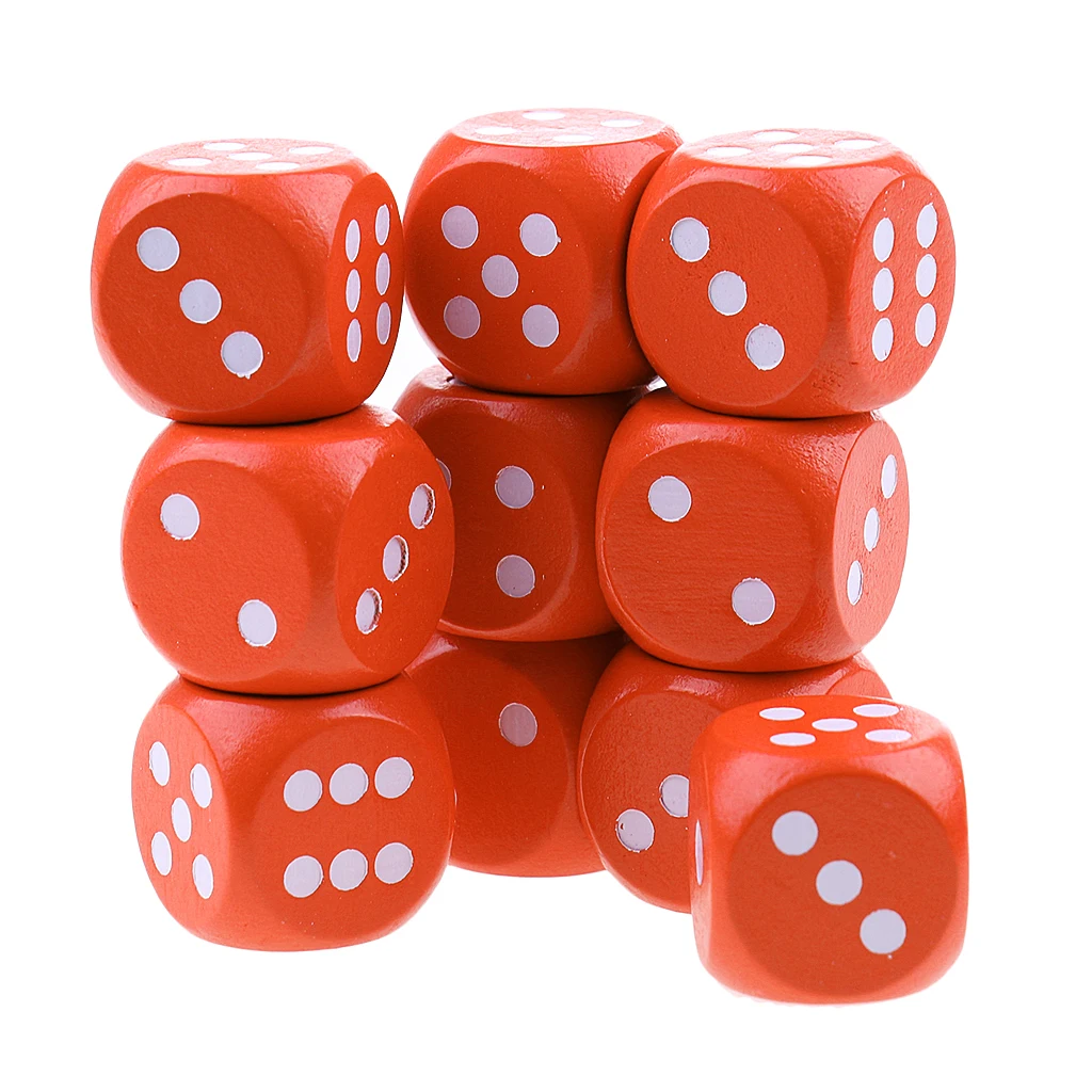 10 pcs 6 Sided Wooden Dice 20mm Size Perfect for Tabletop Wargames Role Playing Games RPGs MTG TRPG Roleplaying Games