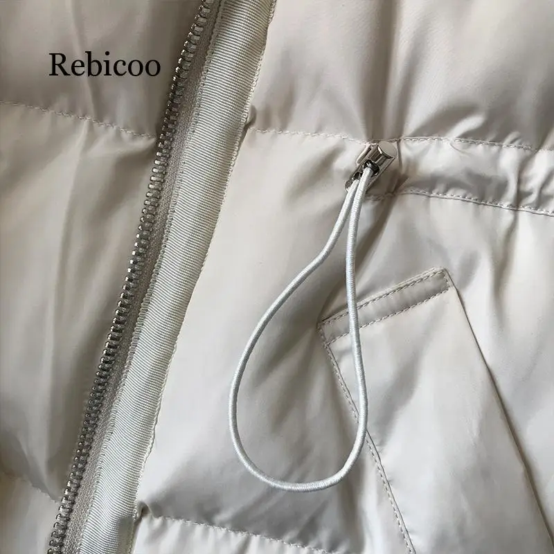 Cotton vest female winter new Korean version of the waist stand collar wild long cotton vest