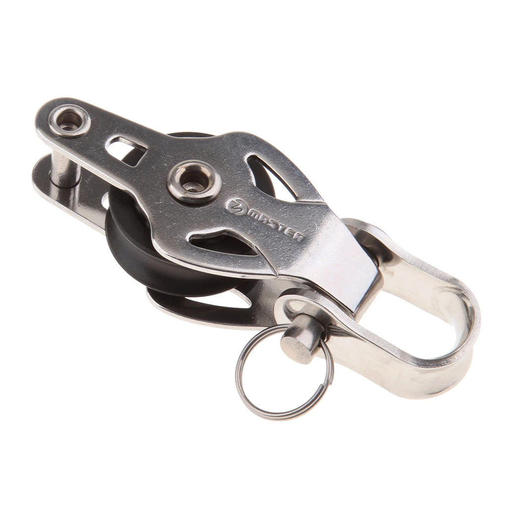 22mm Single Pulley Block Heavy Duty Hardware Wheel Rigging Lifting Loading 150Kgs