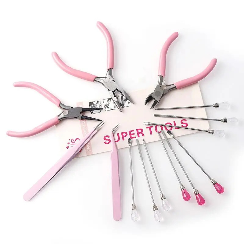 

8Pcs Silicone Resin Tools Set Stirring Needle Spoon Plier Tweezer Jewelry Making
