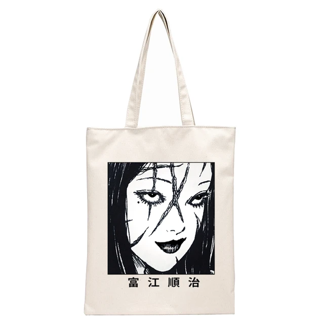 Japan Manga Junji Ito Tomie Shintaro Kago Graphic Hipster Cartoon Print Shopping Bags Girls Fashion Casual Pacakge Hand Bag N2056E