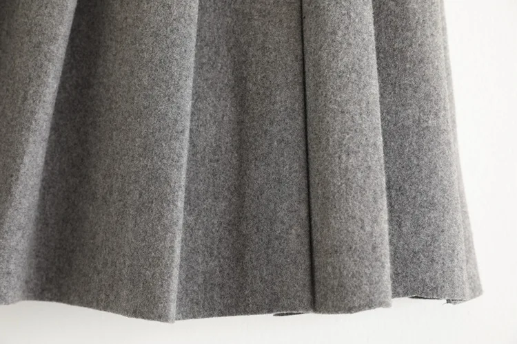 Blvyisla, 3XL, плюс размер, однотонная эластичная Зимняя шерстяная плиссированная юбка с высокой талией, женские супер большие мини юбки, черные, серые