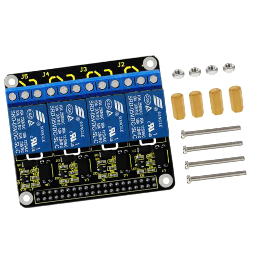Keyestudio RPI 4 Channel Relay Board Module 5V Relay Shield for Raspberry Pi