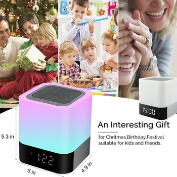 

20% Speaker LED Bluetooth Speakers Night Light Wireless Lamp Smart Music Pluggable Card Wireless Speaker caixa de som