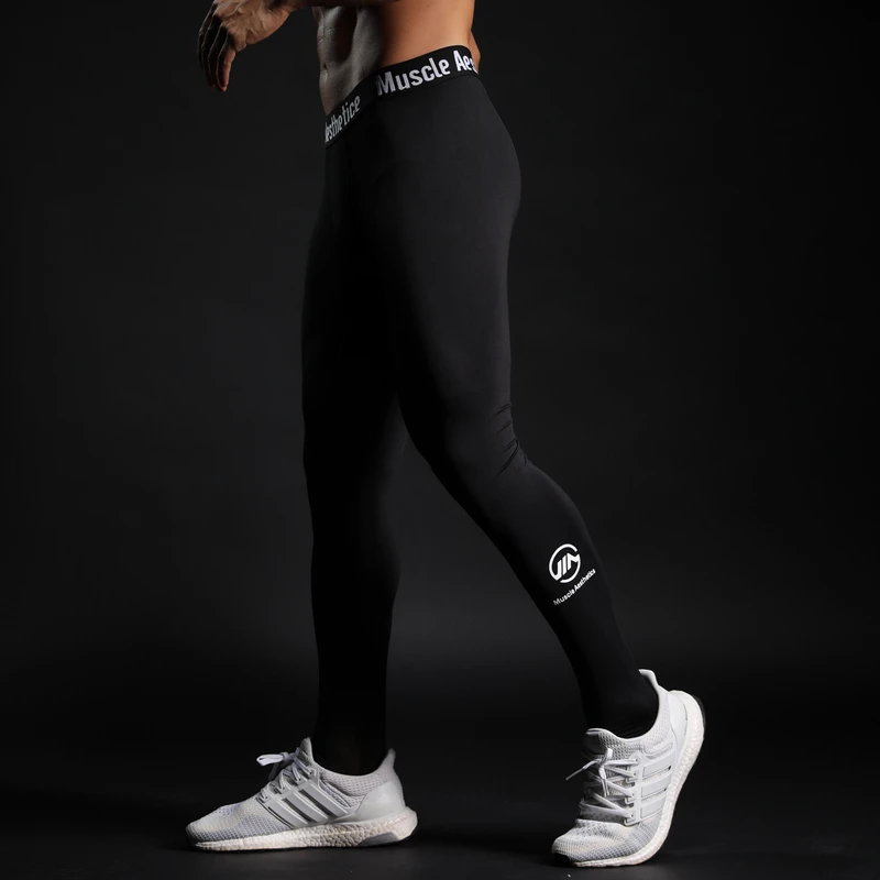Спортивные Леггинсы для бега, спортзала, фитнеса, мужские компрессионные облегающие быстросохнущие брюки, тренировочные штаны для йоги