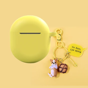 

Cute dog keychain Case for Oneplus Buds Case Cartoon Keyring Silicone Case for OnePlus 8 Pro 6t/7T Pro Earphone Case Fundas