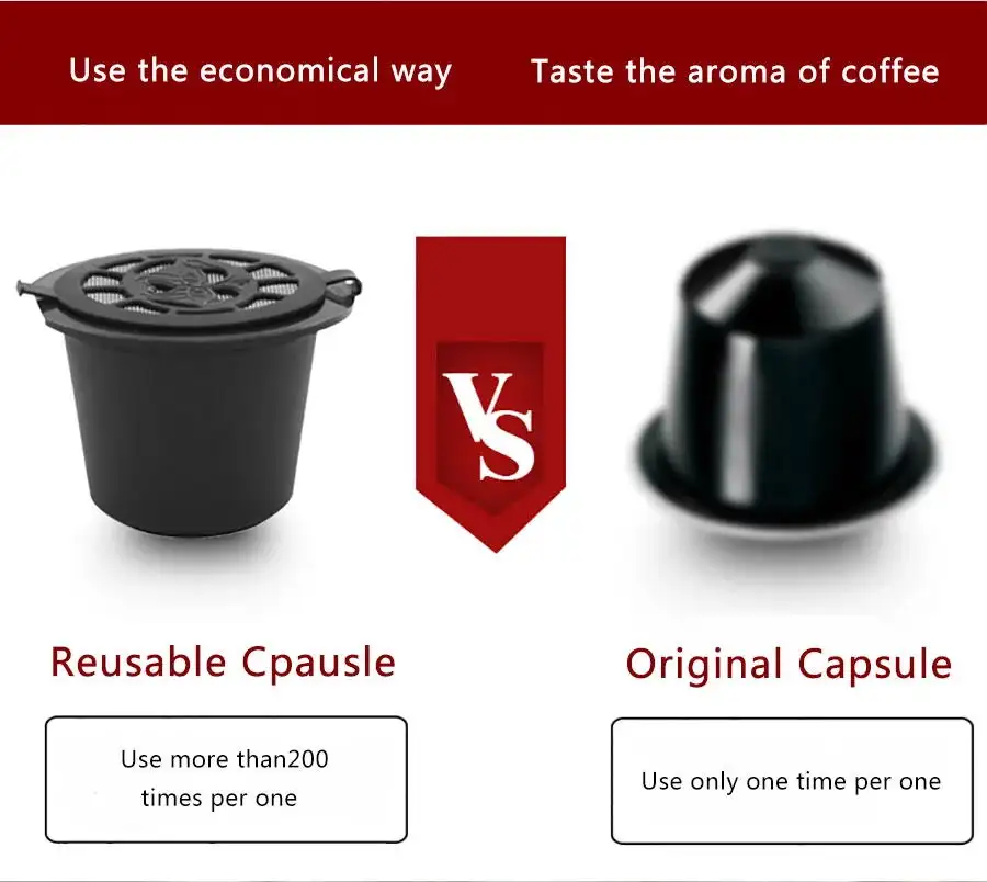 icafilas Reusable Coffee Capsule for Nespresso Machine with Stainless Filter Mesh Refillable Espresso Pod Kitchen Tamper - 4