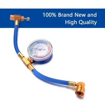 

High Quality 1pcs Aluminum Universal Car Air Conditioning AC R134A Refrigerant Recharge Hose Pressure Gauge Repair Tools