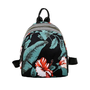 

50PCS / LOT Fashion Women Printing Backpacks Teenager Girls Travel Backpack Mini Vintage School Bag Rucksack Female Backpacks